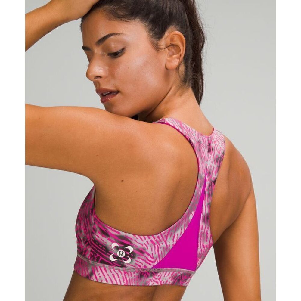 Lululemon Sz 2 Invigorate Bra Fluoro Pink Sports Bra Workout